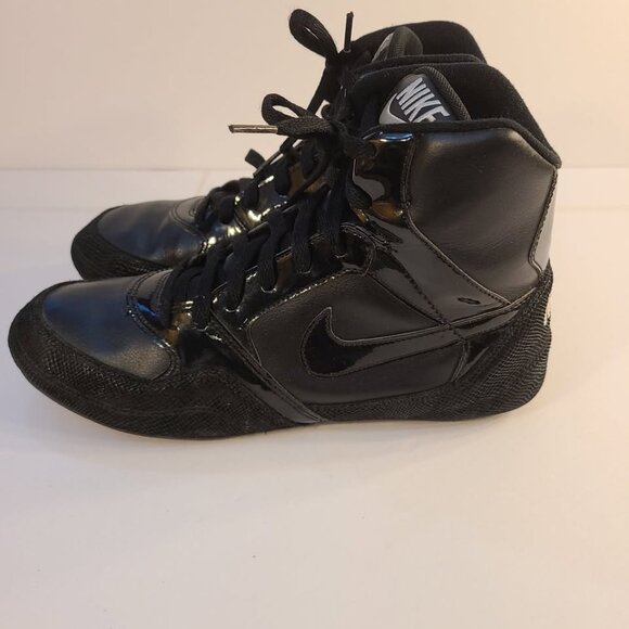 Rare Woman's Nike Greco Supreme Wrestling Shoes Black Leather 2009 Size 8.5 - Picture 4 of 9